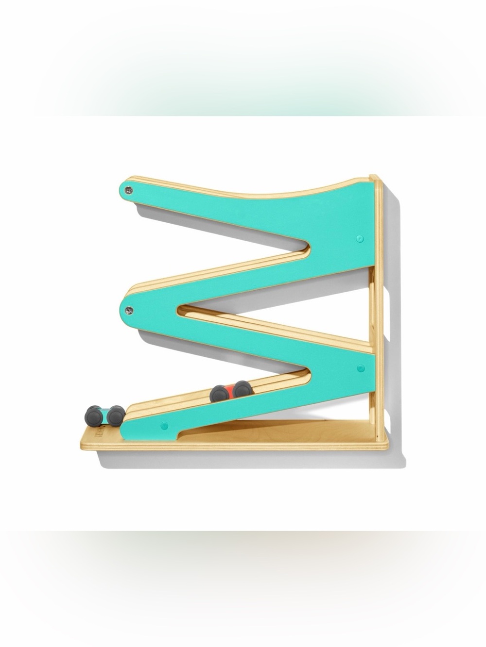 Lovevery Race & Chase Ramp Wooden Toy with 2 Cars